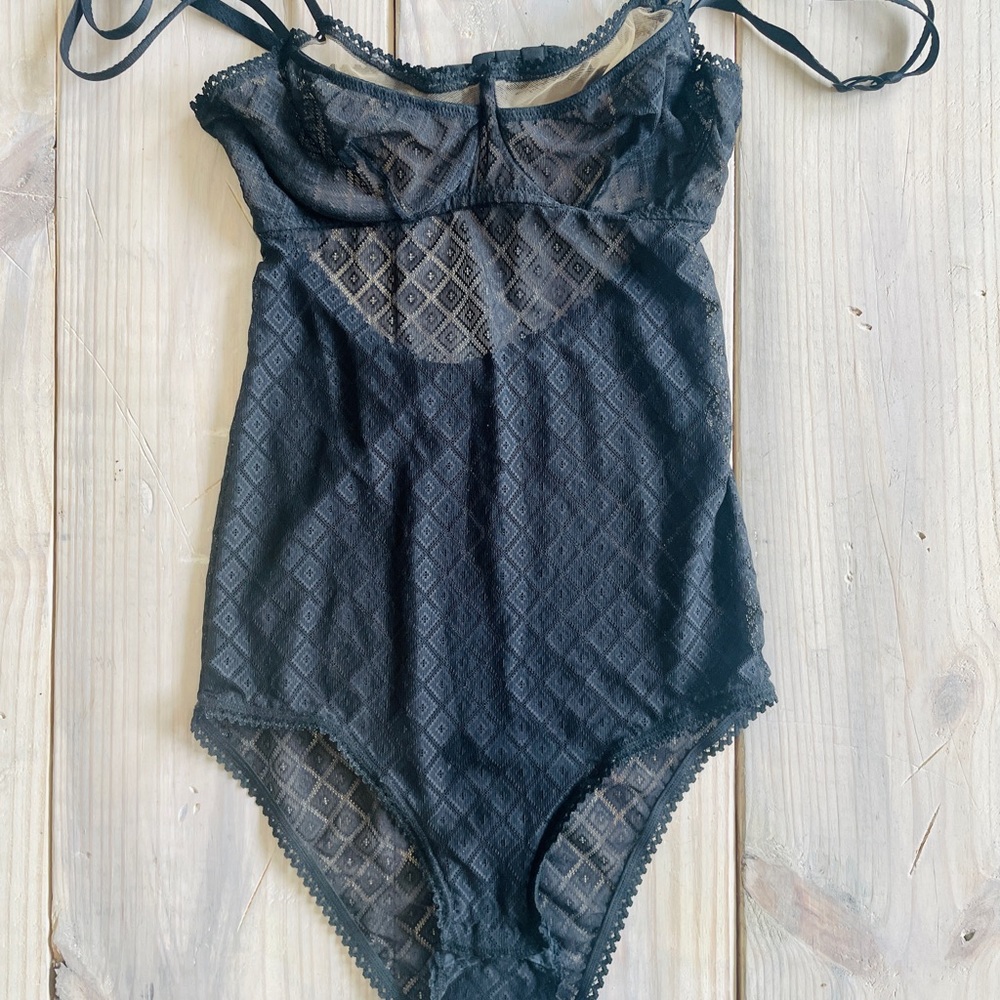 Else Diamond Stretch Lace Underwire Bodysuit XS